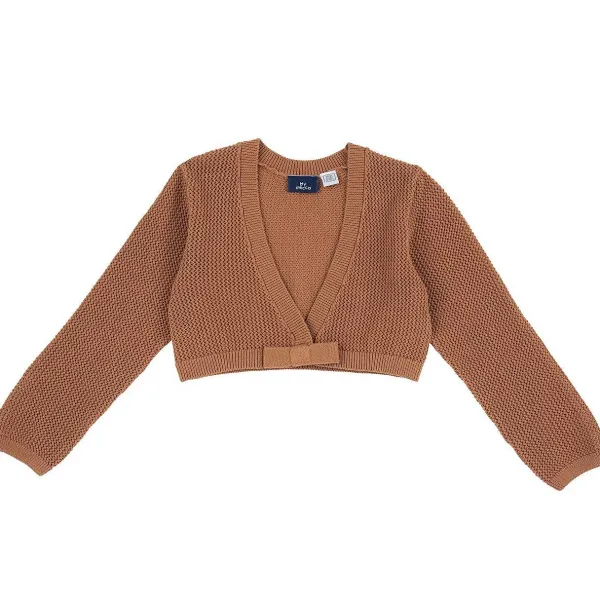 Cardigan | Chicco Cardigan Corto Con Fiocco Arancio Scuro