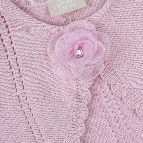 Cardigan | Chicco Cardigan Corto Con Fiorellino
