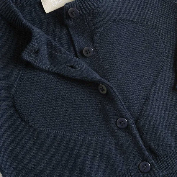 Cardigan | Chicco Cardigan In Filato Di Cotone Blu Scuro