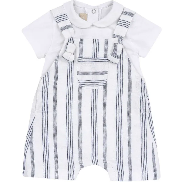 Completi | Chicco Completo Maglietta Con Salopette Corta A Righe