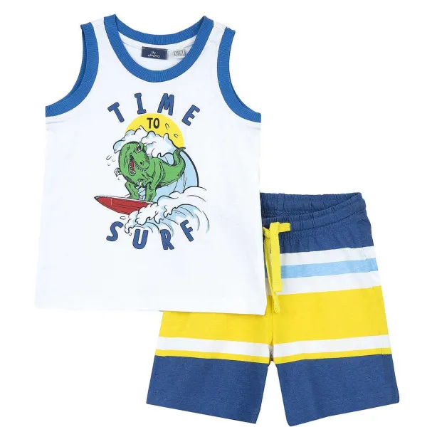 Completi | Chicco Completo Mare Canotta Con Dinosauro E Pantaloni Corti