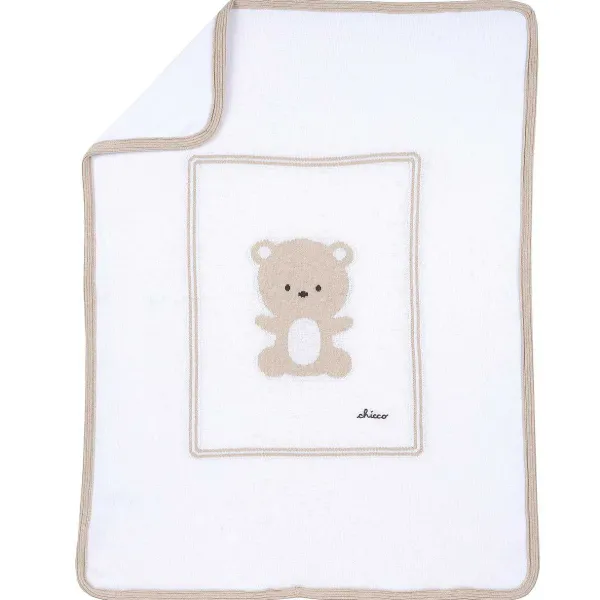 Copertine | Chicco Coperta Per Carrozzina Di Tricot Misto Cotone Con Orsetto