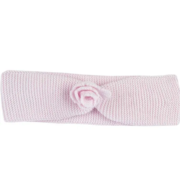 Cappelli, Guanti E Sciarpe | Chicco Fascia Di Tricot Con Rosellina Rosa Chiaro