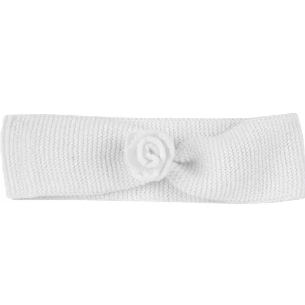 Cappelli, Guanti E Sciarpe | Chicco Fascia Di Tricot Con Rosellina Bianco