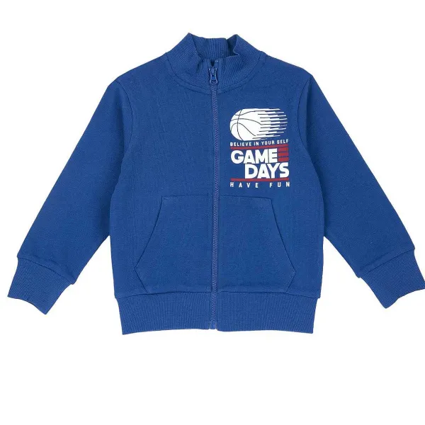 Cardigan | Chicco Felpa Con Zip Blu Medio