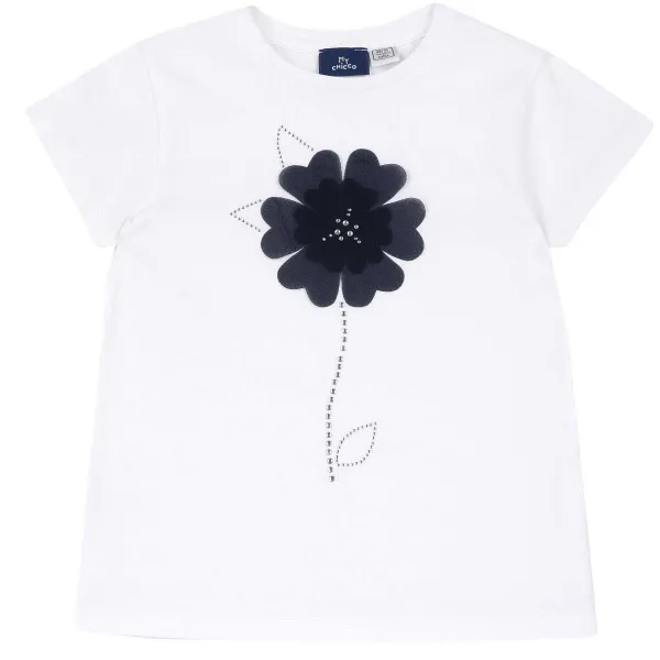 T-Shirt | Chicco Maglietta Con Fiore Applicato