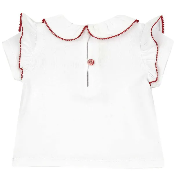 T-Shirt | Chicco Maglietta Manica Corta Con Stampa Coccinelle E Ricamo