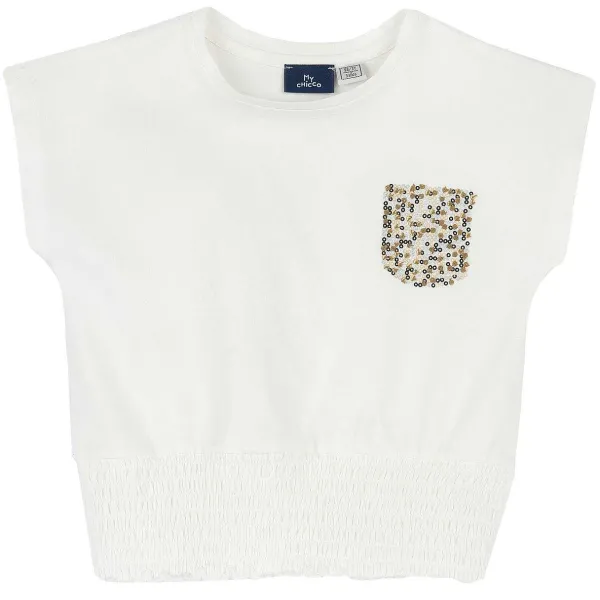 T-Shirt | Chicco Maglietta Manica Corta Con Taschino Paillettes
