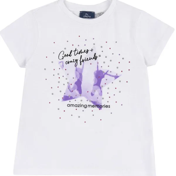 T-Shirt | Chicco Maglietta Manica Corta E Stampa Bianco