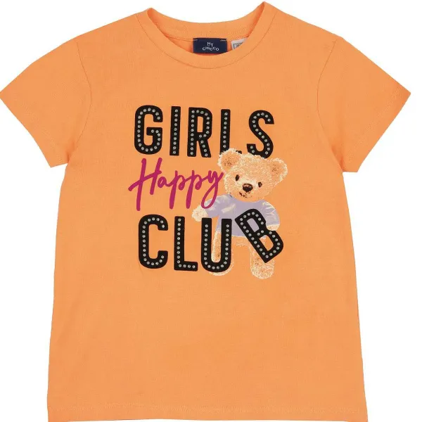 T-Shirt | Chicco Maglietta Manica Corta E Stampa Arancio Medio