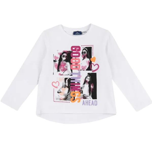 T-Shirt | Chicco Maglietta Manica Lunga E Stampa Colorata Bianco