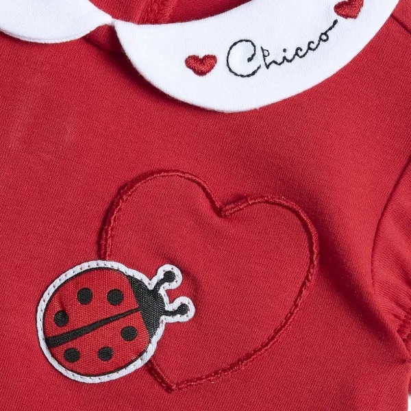 T-Shirt | Chicco Maglietta Rossa Con Ricamo E Applicazioni