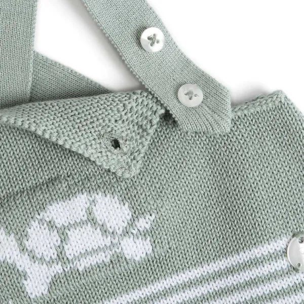 Pagliaccetti | Chicco Pagliaccetto Corto In Maglia Verde Chiaro