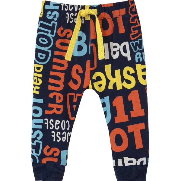 Pantaloni | Chicco Pantaloni Di Felpa Con Stampa All Over Blu Stampato