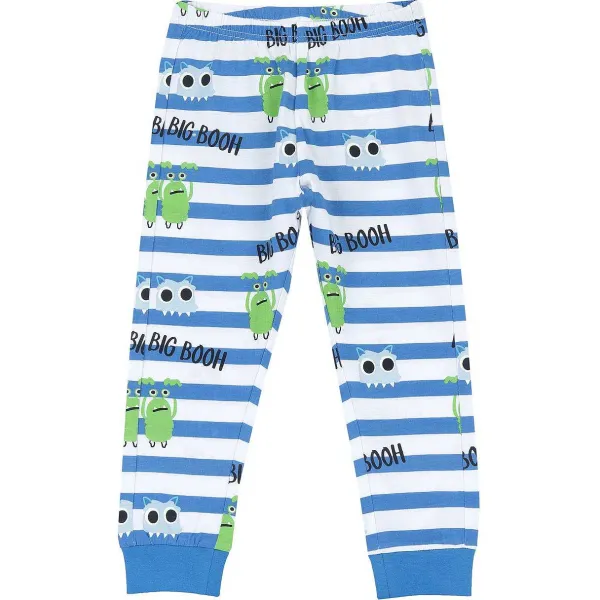 Pigiami | Chicco Pantaloni Pigiama Con Mostri Bianco E Azzurro