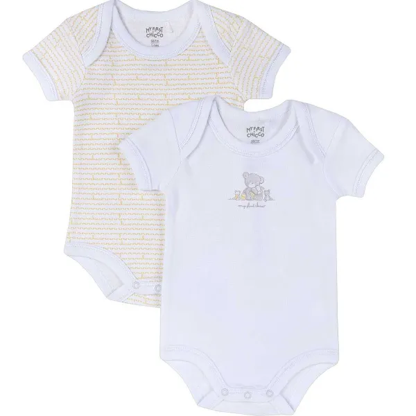 Body | Chicco Set Body Intimo Bianco E Giallo