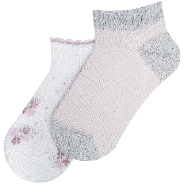 Calze E Collant | Chicco Set Calzini Modello Fantasmino Bianco E Rosa