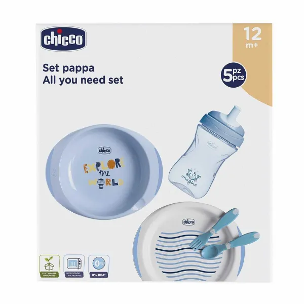 Piatti E Posate | Chicco Set Pappa 12M+ Azzurro