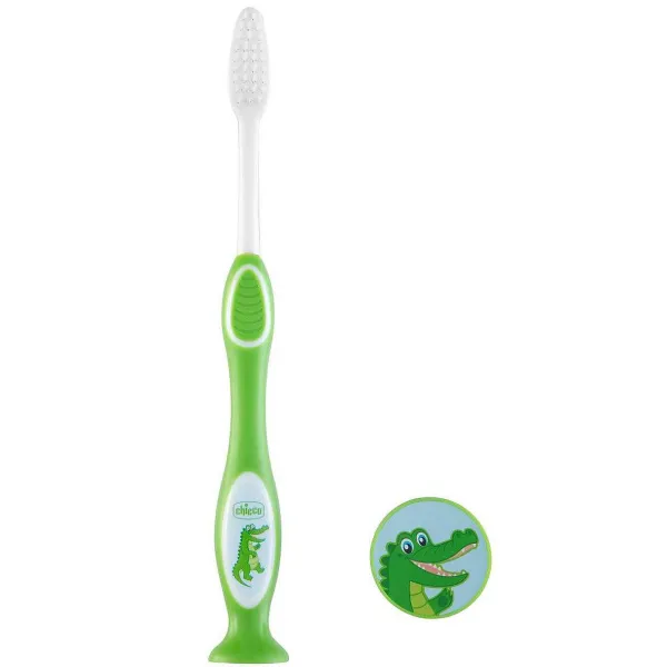 Igiene Orale | Chicco Spazzolino Da Denti 3-6 Anni Verde Coccodrillo