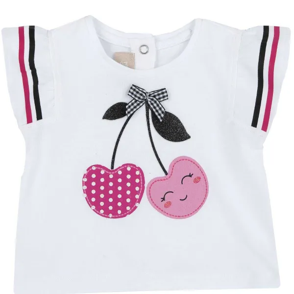 T-Shirt | Chicco T-Shirt Con Ciliegine E Fiocco
