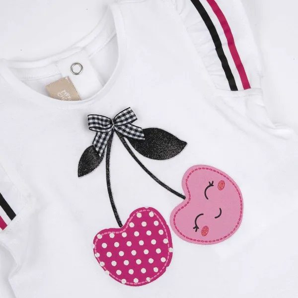 T-Shirt | Chicco T-Shirt Con Ciliegine E Fiocco