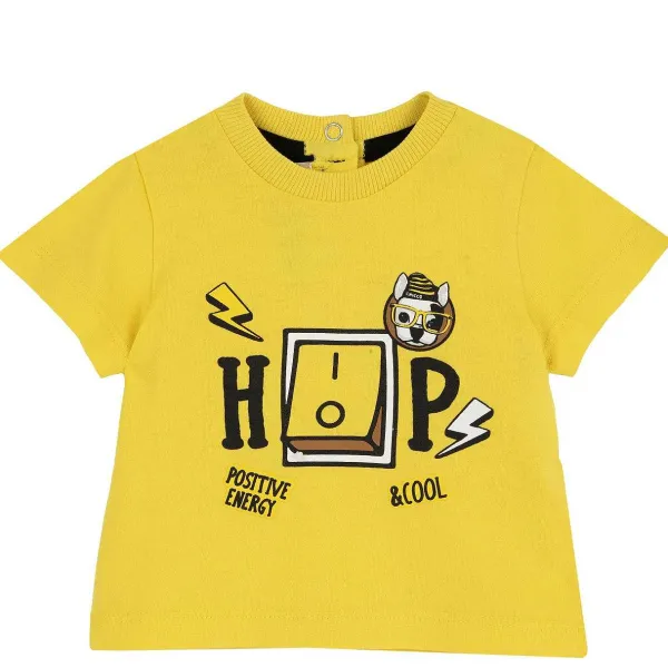 T-Shirt | Chicco T-Shirt Con Manica Corta E Simpatica Stampa Giallo Medio