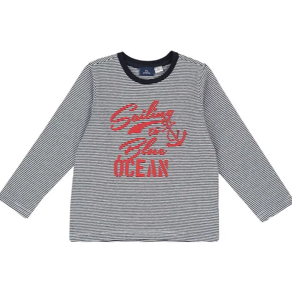 T-Shirt | Chicco T-Shirt Con Manica Lunga E Fantasia A Righe