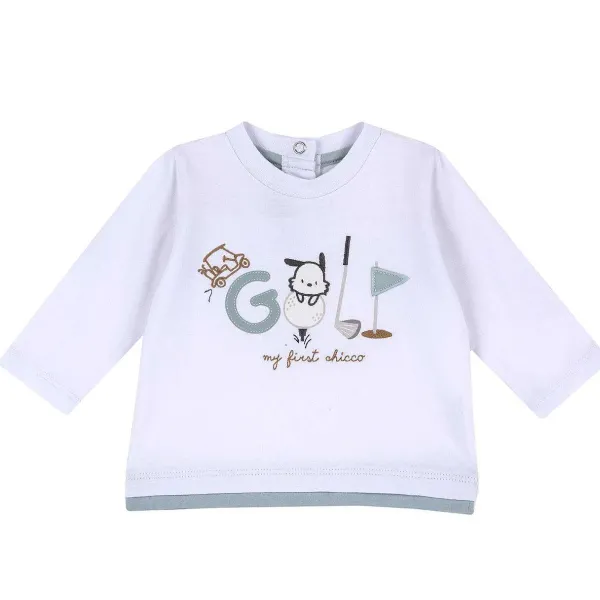 T-Shirt | Chicco T-Shirt Con Manica Lunga E Stampa Cagnolino