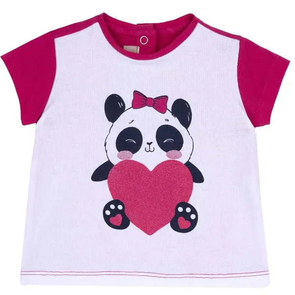 T-Shirt | Chicco T-Shirt Con Panda Rosa Scuro