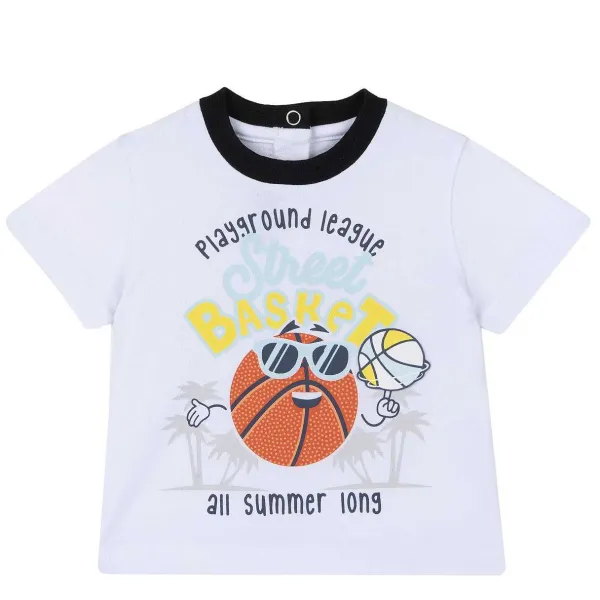 T-Shirt | Chicco T-Shirt Con Simpatica Stampa Bianco E Nero