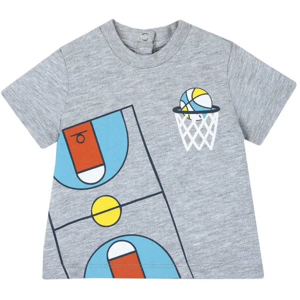 T-Shirt | Chicco T-Shirt Con Simpatica Stampa Grigio Chiaro