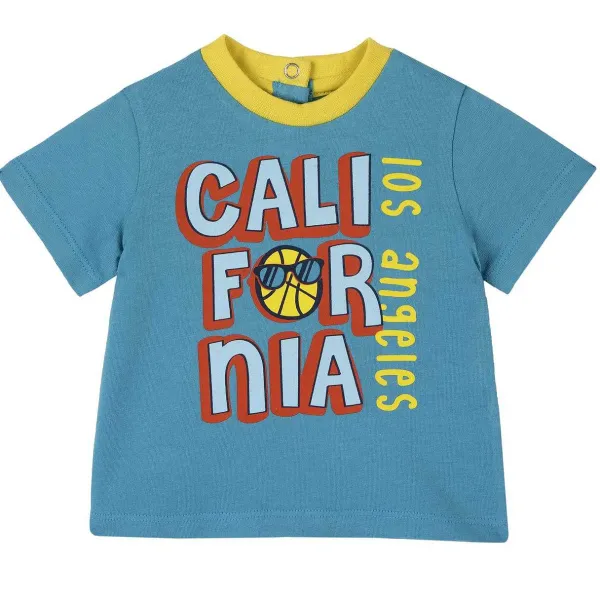 T-Shirt | Chicco T-Shirt Con Simpatica Stampa Azzurro Medio