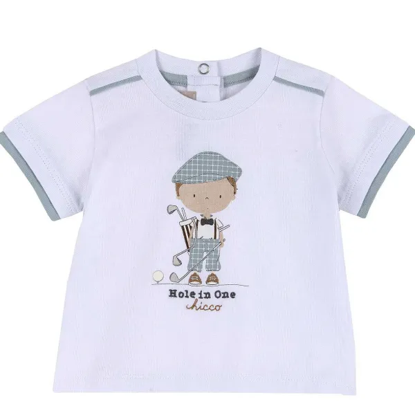 T-Shirt | Chicco T-Shirt Con Stampa A Tema Golf Bianco