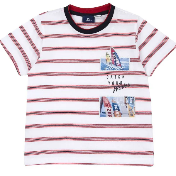 T-Shirt | Chicco T-Shirt Con Stampa E Righe