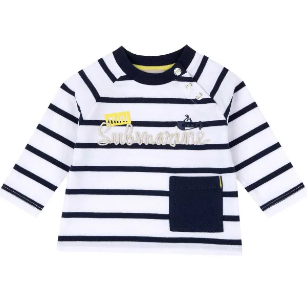 T-Shirt | Chicco T-Shirt Con Taschina E Fantasia A Righe