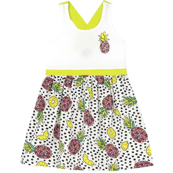 Vestiti | Chicco Vestito Smanicato In Cotone Con Gonna Fantasia